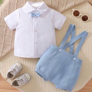 Baby Blue and White Outfit Set